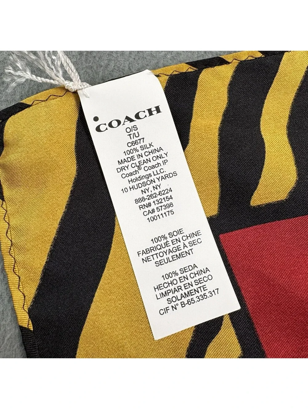 Coach Lunar New Year Tiger Silk Bandana New With Tags